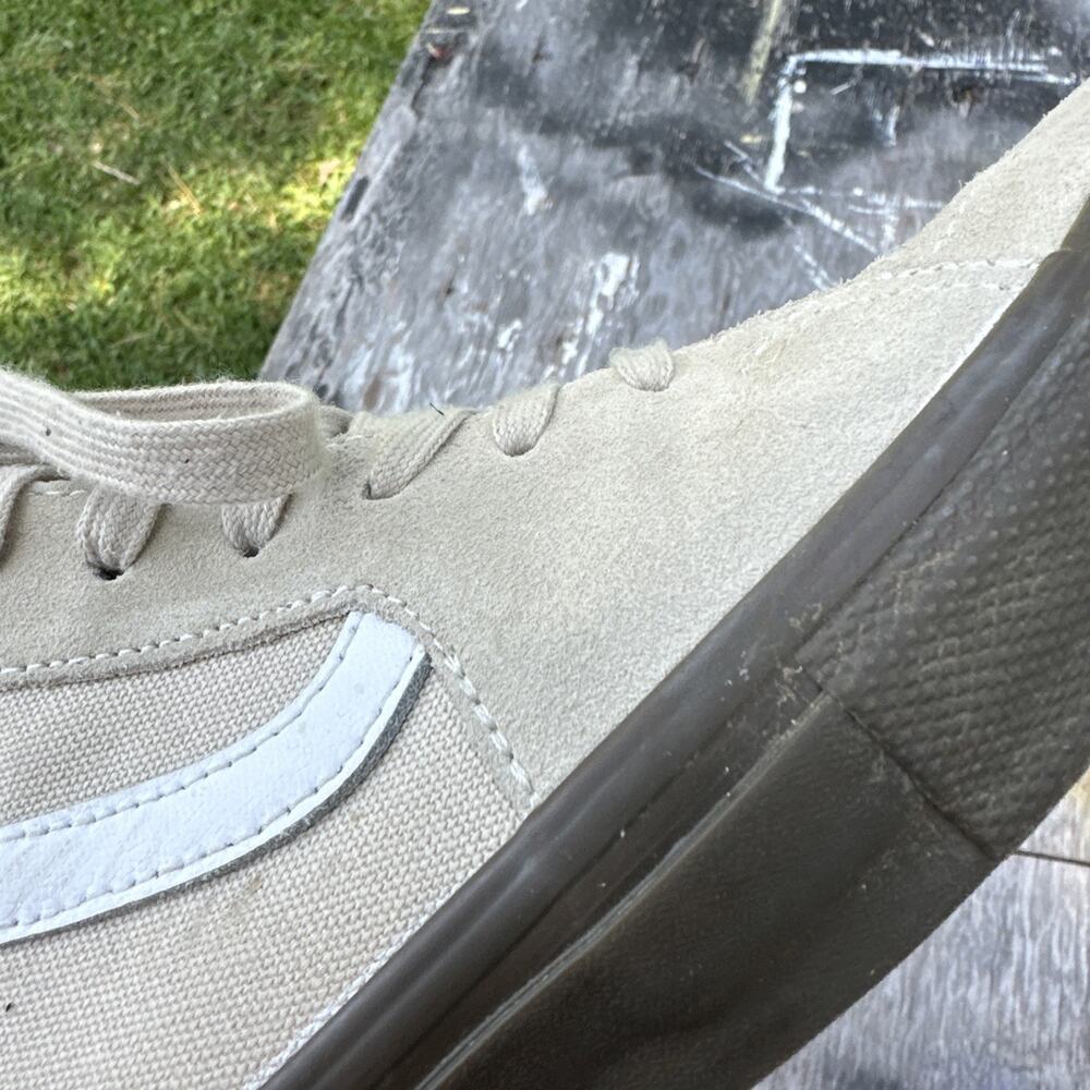 Vans Skate Sk8-Hi Men’s 9.5 Skate Shoes Sneakers Oatmeal Dark Gum Tan High Top - Picture 10 of 16